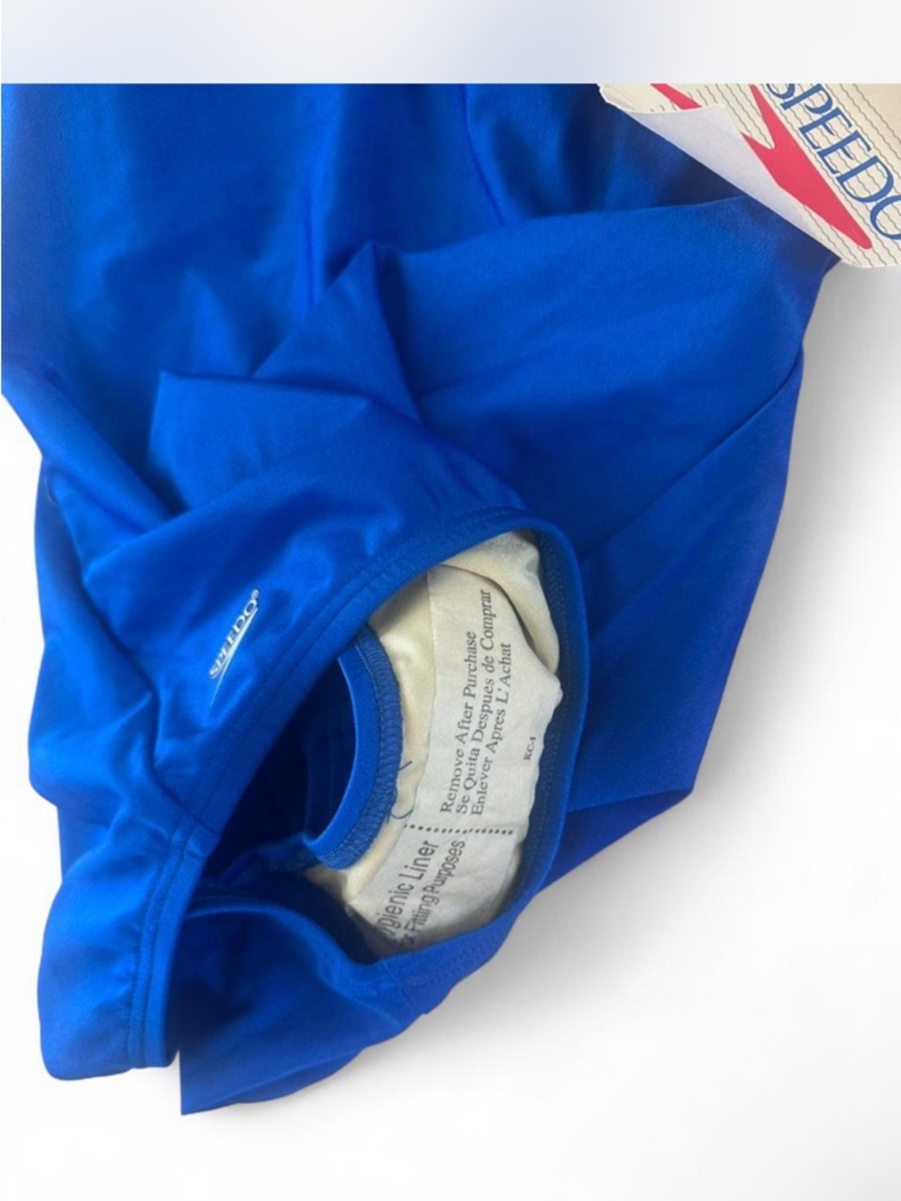 NWT Speedo Women's Solid Blue One-Piece Swimsuit - Picture 4 of 4